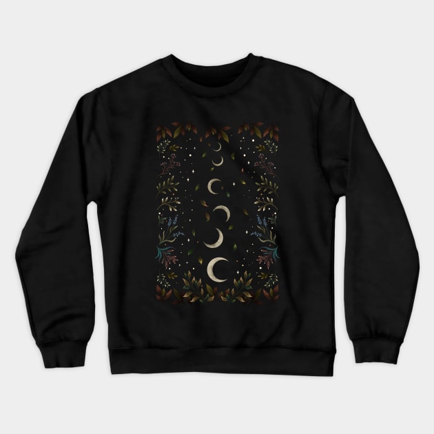 Crescent Moon Garden Crewneck Sweatshirt by Episodic Drawing